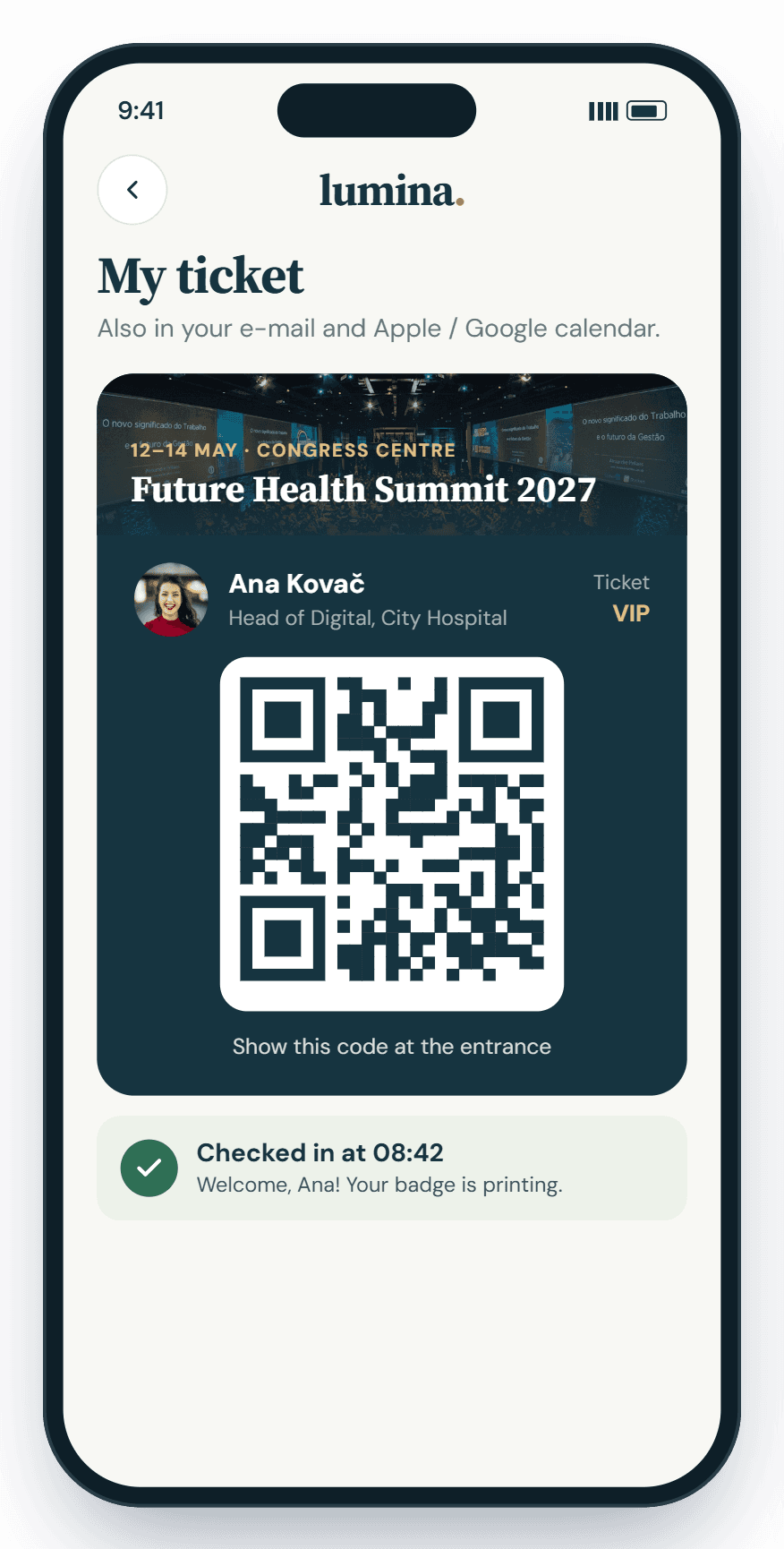 QR ulaznica u aplikaciji